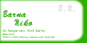 barna miko business card